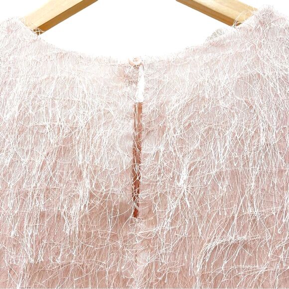 Calvin Klein Pastel Pink Shimmer Eyelash Short Sleeve Sweater Top Size 6 Y2K - Picture 8 of 11